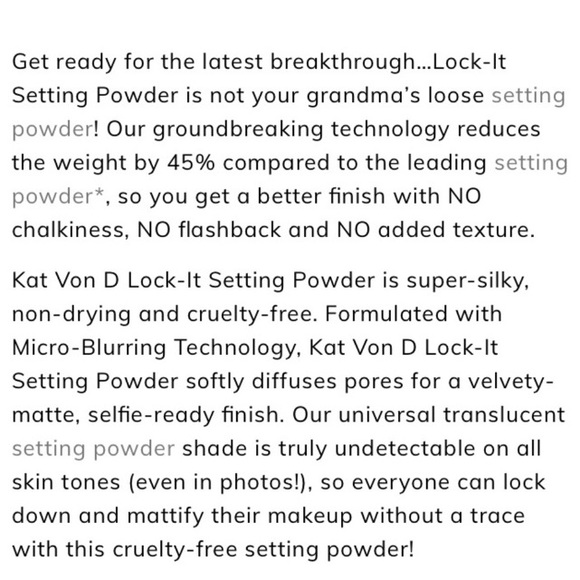 LockIt Setting Powder Purse Travel Mini Setting Puff Translucent Kat Von D KVD - Picture 7 of 7